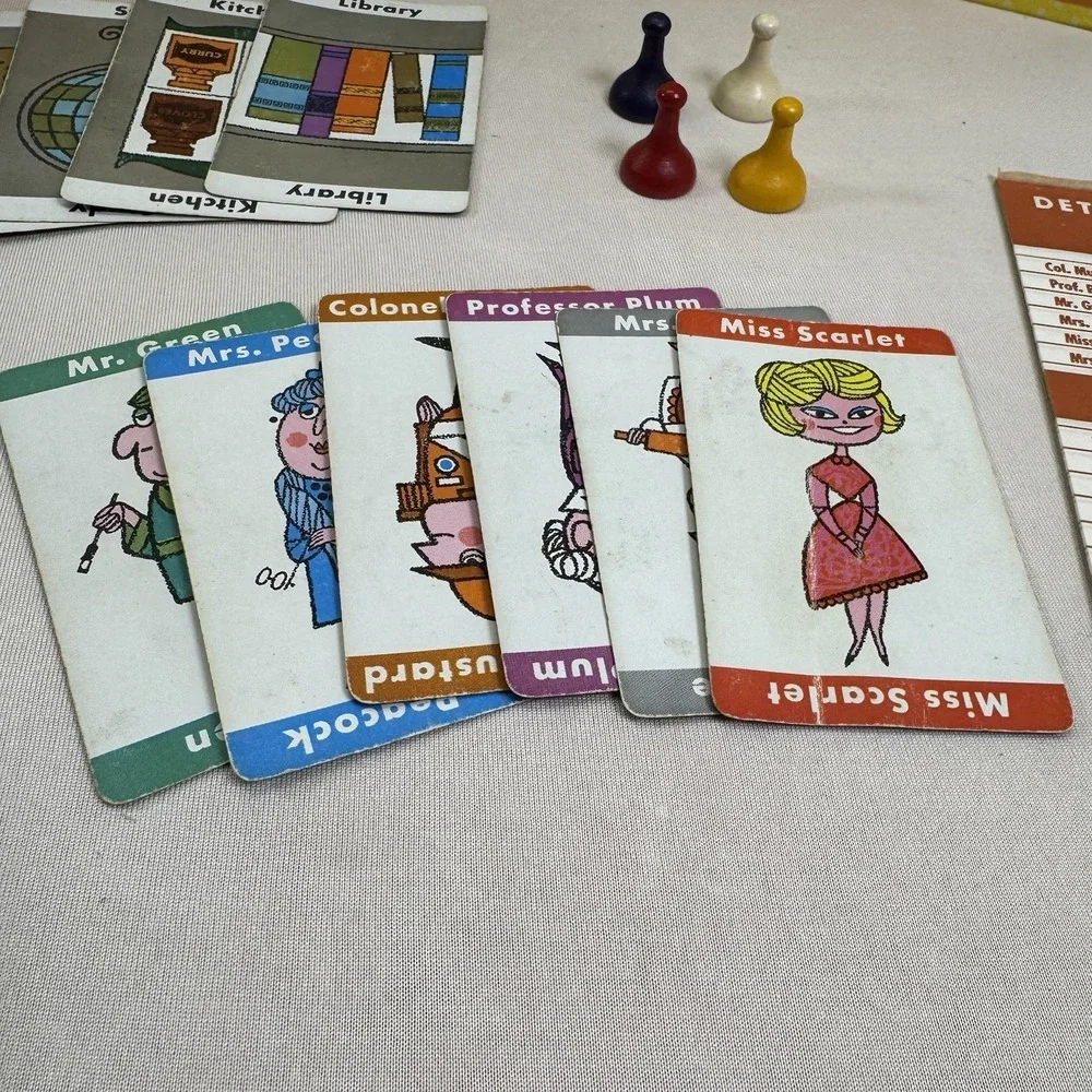 VTG Parker Brothers CLUE Mystery Detective Board Game ‎ c. 1960